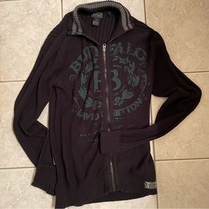 Buffalo David Bitton Mens Black Zip Uo Sweater Medium